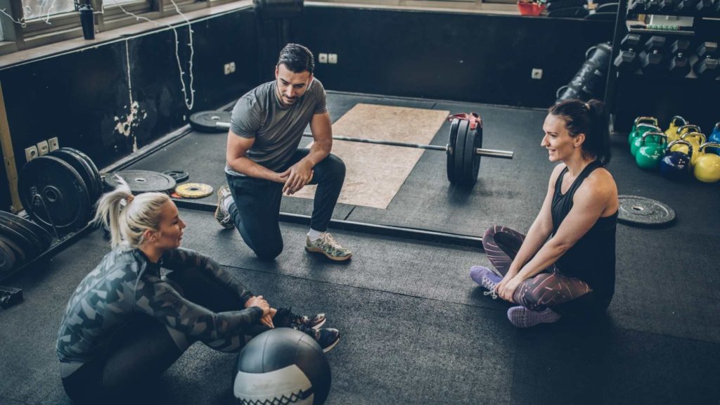 Group working in a gym